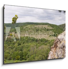 Sklenn obraz 1D - 100 x 70 cm F_E83256331 - View of well known vineyard Sobes in Znojmo region, Moravia, Cze - Pohled na znm vinice Sobes v Znojm, na Morav, v Cze