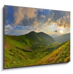 Obraz 1D - 100 x 70 cm F_E86452003 - Sunset in summer mountains - Zpad slunce v letnch horch