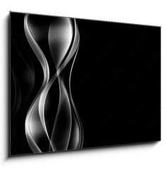 Obraz 1D - 100 x 70 cm F_E87644944 - abstrakcyjne srebrne fale czarne to