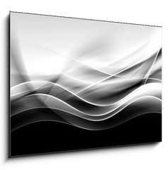 Obraz 1D - 100 x 70 cm F_E88547506 - creative abstraction black and white wave background - kreativn abstrakce ern a bl vlny pozad