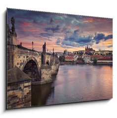 Sklenn obraz 1D - 100 x 70 cm F_E91621978 - Prague. Image of Prague, capital city of Czech Republic, during beautiful sunset.