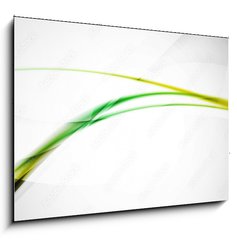 Obraz 1D - 100 x 70 cm F_E92931881 - Green wave line in light space. Abstract background