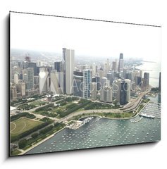 Sklenn obraz 1D - 100 x 70 cm F_E9395824 - Amazing photo of Chicago  s downtown area along Lake Shore Drive - ڞasn fotka tvrti Chicago s centrem podl jezera Shore Drive