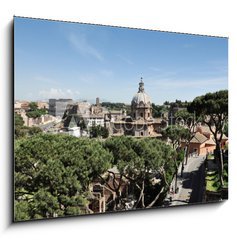 Obraz   The part of old town and Roman ruins in Rome, 100 x 70 cm