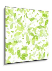 Sklenn obraz 1D - 50 x 50 cm F_F100440261 - seamless background with green leaves