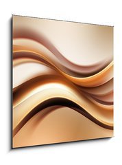 Sklenn obraz 1D - 50 x 50 cm F_F100548617 - Abstract Gold Wave Design Background - Pozad abstraktn zlat vlny