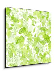 Sklenn obraz 1D - 50 x 50 cm F_F100698085 - seamless background with green leaves