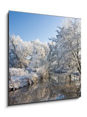 Sklenn obraz 1D - 50 x 50 cm F_F10232237 - frost and a blue sky