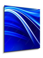 Obraz 1D - 50 x 50 cm F_F104302255 - Blue Shines Neon Waves Design Background