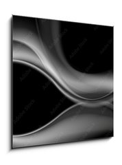 Obraz 1D - 50 x 50 cm F_F107540596 - Dark abstract monochrome smooth waves background