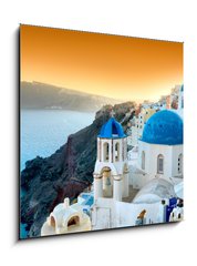 Sklenn obraz 1D - 50 x 50 cm F_F11617163 - Santorini - Oia 1440 dpi pololesk