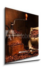 Obraz   Antique coffee grinder with beans, 50 x 50 cm