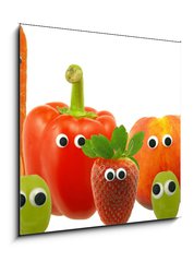 Obraz 1D - 50 x 50 cm F_F11914445 - Friendly Fruit and Vegetables - Ptelsk ovoce a zelenina