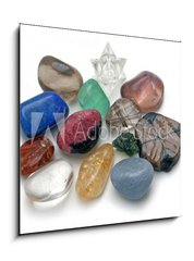 Sklenn obraz 1D - 50 x 50 cm F_F11929305 - Crystal therapy tumbled stones - Kilov terapie klesla kameny