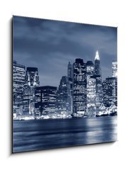 Sklenn obraz 1D - 50 x 50 cm F_F11982287 - Lower Manhattan skyline At Night