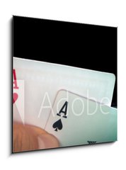 Obraz 1D - 50 x 50 cm F_F123037306 - Zwei Asse beim Texas Holdem Poker.