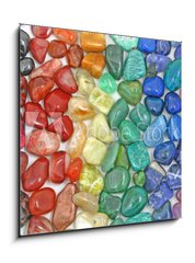 Sklenn obraz 1D - 50 x 50 cm F_F12481854 - Crystal tumbled chakra stones