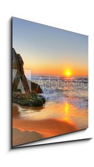 Sklenn obraz 1D - 50 x 50 cm F_F13013771 - Sunrise Rocks