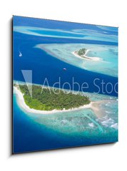 Obraz 1D - 50 x 50 cm F_F137181122 - Small tropical island in Maldives atoll