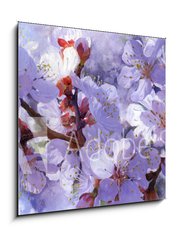 Obraz 1D - 50 x 50 cm F_F139001398 - Flowering branch. Painted oil paints on canvas.