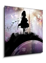 Obraz 1D - 50 x 50 cm F_F141904657 - Evening in the magical Forest cartoon character in the real world silhouette art photo manipulation