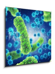 Sklenn obraz 1D - 50 x 50 cm F_F143813734 - Pathogenic bacteria and viruses , Microscopic germs that cause infectious diseases , Viral and bacterial infection