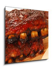 Sklenn obraz 1D - 50 x 50 cm F_F14506041 - Slabs of BBQ Spare ribs