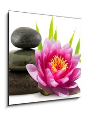 Sklenn obraz 1D - 50 x 50 cm F_F15079554 - Composition zen, pierres, lotus et bambou - Sloen zen, pierres, lotus et bambou