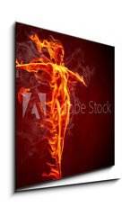 Obraz 1D - 50 x 50 cm F_F15373210 - Fire girl - Ohe dvka