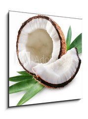 Sklenn obraz 1D - 50 x 50 cm F_F15844429 - coconut on a white background