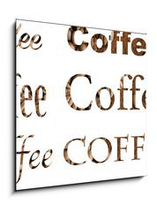 Obraz 1D - 50 x 50 cm F_F161244620 - Spelling the word coffee by coffee beans on white background