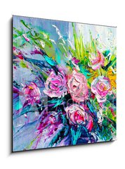 Obraz 1D - 50 x 50 cm F_F166550171 - Oil painting flowers