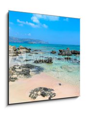 Obraz 1D - 50 x 50 cm F_F172874884 - Paradise beach with turquoise water, in Elafonisi, Crete, Greece