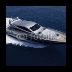 Obraz 1D - 50 x 50 cm F_F17505347 - ITALY, Lazio, Tirrenian sea, aerial view of luxury yacht