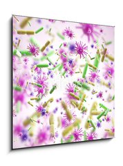 Obraz 1D - 50 x 50 cm F_F180276641 - Green and pink viruses, pink background