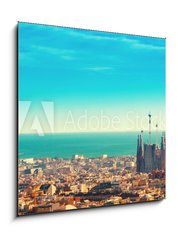 Obraz 1D - 50 x 50 cm F_F187469116 - View above on Barcelona landmark from Montjuic hill