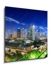 Sklenn obraz 1D - 50 x 50 cm F_F193892656 - Eleveted, night view of Makati, the business district of Metro Manila, Philippines