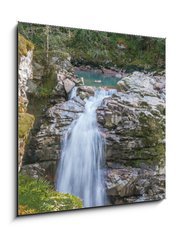 Obraz   Double Waterfalls in Mountain Forest, 50 x 50 cm