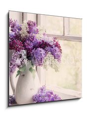 Obraz 1D - 50 x 50 cm F_F200078828 - lilac in jug on old windowsill background