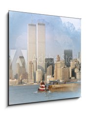 Obraz 1D - 50 x 50 cm F_F202903313 - Digital artwork illustration of the World Trade Center on February 1988