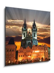 Sklenn obraz 1D - 50 x 50 cm F_F20468328 - The Old Town Square in Prague City