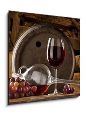 Obraz 1D - 50 x 50 cm F_F21442815 - the still life with glass of red wine - zti se sklenic ervenho vna