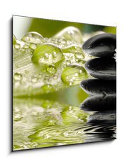 Obraz 1D - 50 x 50 cm F_F21480398 - Bambus mit Hot Stones Sonnenlicht und Wasser - Bambus s horkými kameny Sonnenlicht und Wasser
