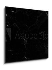 Sklenn obraz 1D - 50 x 50 cm F_F222555558 - Black marble natural pattern for background, abstract natural marble black and white, black marble stone. high resolution marble