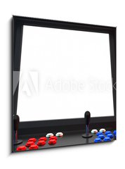 Obraz 1D - 50 x 50 cm F_F224483982 - Gaming Arcade Machine with Blank Screen for Your Design. 3d Rendering