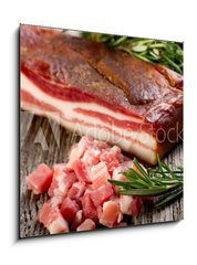 Obraz 1D - 50 x 50 cm F_F23310419 - slice bacon - pancetta affettata - pltek slaniny