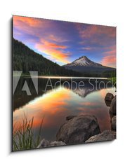 Obraz 1D - 50 x 50 cm F_F24571203 - Sunset at Trillium Lake with Mount Hood