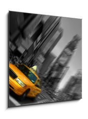 Sklenn obraz 1D - 50 x 50 cm F_F24780929 - New York City Taxi, Blur focus motion, Times Square - New York City Taxi, Blur zaostovn, Times Square