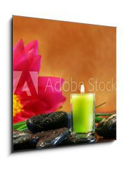 Sklenn obraz 1D - 50 x 50 cm F_F2588306 - green aromatherpy candle