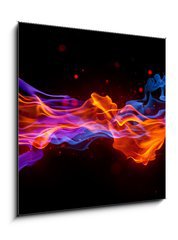 Sklenn obraz 1D - 50 x 50 cm F_F26625721 - Blue and red fire - Modr a erven ohe